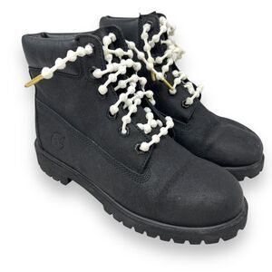 TIMBERLAND BOYS  BLACK BOOTS, SIZE 4.5 US